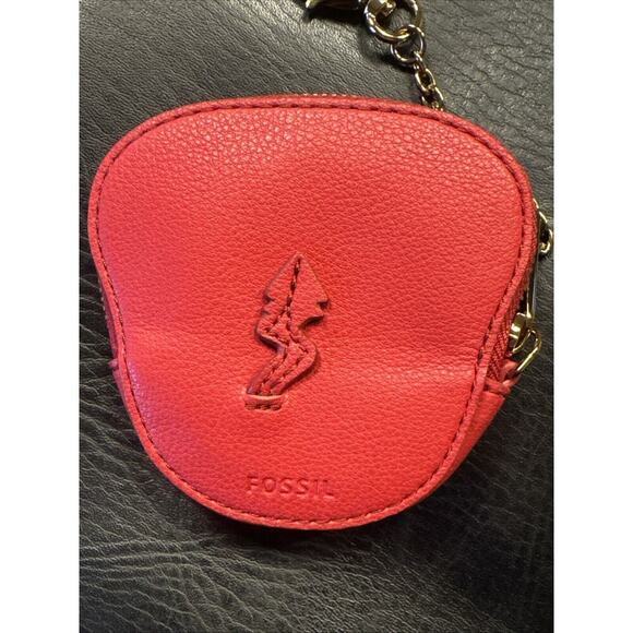 Fossil RED DRAGON 4” Sofia Coin Pouch LLUNAR ROCK Brand New Zip Gold Chain RARE - Picture 7 of 14